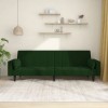 Gossi canapea extensibila cu 2 locuri, 2 perne, verde inchis catifea
