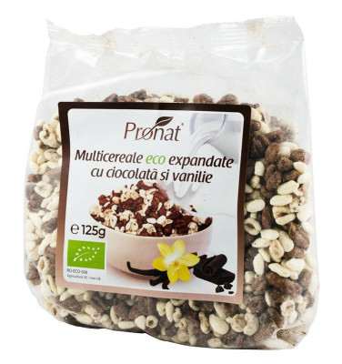 Pufarine din Multicereale cu Vanilie si Ciocolata Bio 125gr Pronat foto