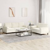 vidaXL Set de canapele cu perne, 2 piese, crem, catifea 3202042