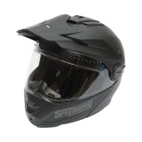 Casca motocross integrala, negru mat cu viziera transparenta si ochelari de soare marimea XL, model LION