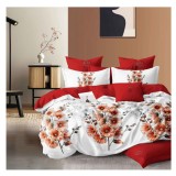 Lenjerie pat dublu,bumbac finet,6 piese,cearceaf normal 220x240cm, cearceaf pilota 200x220cm, 2 fete de perna 50x70, 2 fete de perna 70x70-A1085