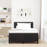 VidaXL Pat cu Arcuri și Saltea cu saltea Negru 120 x 200 cm țesătură 3339100
