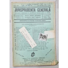 JURISPRUDENTA GENERALA , PUBLICATIUNE SAPTAMANALA DE JURISPRUDENTA REZUMATA ROMANA SI STREINA , NR. 33, 1937