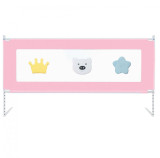 Bariera pentru pat,protectie bebe,inaltime reglabila+ buzunar,160/180/200cm roz