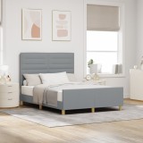 vidaXL Cadru de pat, gri deschis, 140x200 cm, textil