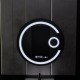 Oglinda LED Rotunda, 60cm, Visio MotionGlow Marcello, Sistem Dezaburire, Ceas &amp; Termometru, Lupa Cosmetica, Dimabila ModernLight Concept