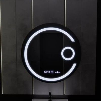 Oglinda LED Rotunda, 60cm, Visio MotionGlow Marcello, Sistem Dezaburire, Ceas &amp;amp; Termometru, Lupa Cosmetica, Dimabila ModernLight Concept foto