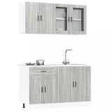VidaXL Set de dulapuri de bucătărie 4 piese &bdquo;Porto&rdquo; lemn Sonoma gri
