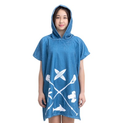 Poncho de baie pentru copii Homelevel, 8-11 ani, Multicolor, Bumbac organic, 54931.04.03 foto