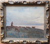 Ion MARINESCU-V&Acirc;LSAN (1866-1935)&ndash;Păstor cu turma de oi, pictură pe p&acirc;nză, Scene gen, Ulei, Impresionism