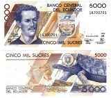 !!! ECUADOR - 5000 SUCRES 26.03.1999 - P 128 c - UNC / SEMNATURILE DIN SCAN / SERIA AN