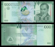 NICARAGUA █ bancnota █ 1000 Cordobas █ 2016 █ P-216 COMEMORATIV UNC necirculata