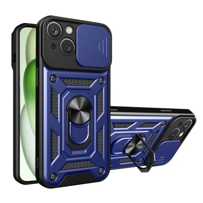Husa iPhone 15 Plus protectie camera Techsuit CamShield Series, albastru foto