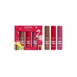 Set 3 Rujuri de buze lichide, NYX, Smooth Whip Matte Lip Trio, 3 x 4 ml