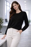 Bluza dama neagra cu inimioare 3D