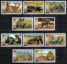 Ruanda Rwanda 1972, Mi #487-496 A**, fauna, animale salbatice, pasari, MNH, cota 11 &euro;!