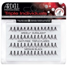 Gene false individuale fara nod Ardell Triple Individuals Knot-Free Triple Flares Medium Black foto