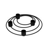 Suport Lumanare cu 4 spatii si baza din inele, Metal, 20 cm, ATU-081350, Oem