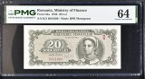 20 lei 1950 PMG64 unc bancnota gradata