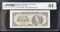 20 lei 1950 PMG64 unc bancnota gradata