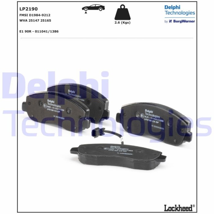 DELPHI LP2190 set placute frana,frana disc