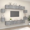 VidaXL Set dulap TV, 8 piese, gri sonoma, lemn prelucrat 3114228