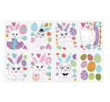 Set 8 foi cu stickere de Paste pentru fereastra Blulu, vinil, multicolor