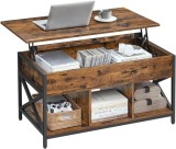 Cumpara ieftin Masuta de cafea Vasagle Multifunctionala Maro 19.7 x 39.4 x (19.3-24.4) cm