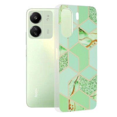 Techsuit - Marble Series - Xiaomi Redmi 13C 4G / Poco C65 - Green Hex foto