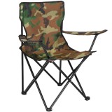 Scaun pliabil camping sau pescuit, suport pahar, 80x40x45cm, camuflaj Household NewTrend