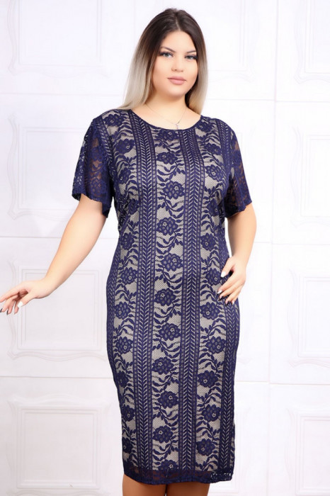 Rochie dantela Siana Bleumarin - 54Marimea