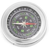 Busola metalica compacta pentru drumetii, cu cadran gradat si carcasa rezistenta, diametru 7.5 cm, argintiu
