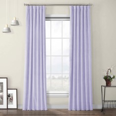 Draperie din catifea cu rejansa din bumbac tip fagure, Madison, 150x260 cm, densitate 700 g/ml, Very light purple, 1 buc
