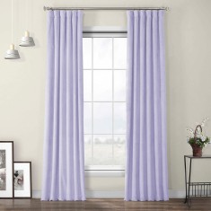 Draperie din catifea cu rejansa din bumbac tip fagure, Madison, 150x270 cm, densitate 700 g/ml, Very light purple, 1 buc