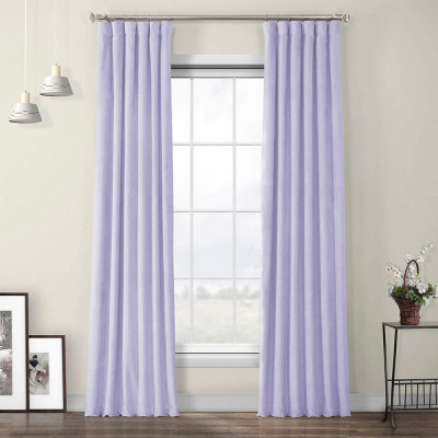 Draperie din catifea cu rejansa din bumbac tip fagure, Madison, 150x250 cm, densitate 700 g/ml, Very light purple, 1 buc foto