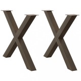 VidaXL Picioare de masă &icirc;n formă de X, 2 buc., oțel natural, 90x(72-73) cm