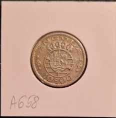 Angola 10 escudos 1952 argint foto