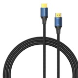 Cablu video Vention, HDMI(T) la HDMI(T), 1.5m, rezolutie maxima 8K la 60Hz/4K la 120Hz, conectori auriti, cupru/argint, bumbac braided, albastru, &quot;ALG