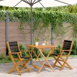 Set mobilier bistro, 3 piese, negru, polipropilena lemn masiv GartenMobel Dekor, vidaXL