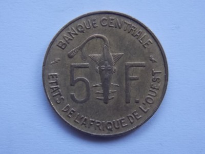 5 FRANCS 1960 STATELE AFRICANE DE VEST foto