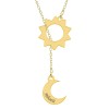 Colier Personalizat Argint placat Aur 24K, Soare Luna, Bright. Nume, Data, Initiala. Cadou unicat Bijuterii argint