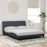 Cadru Pat VidaXL Gri Inchis 160x200 cm Catifea + Tablie, Lamele Placaj, Design Modern