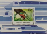 BC45, Guinea-Bissau 1984, set colita+serie trenuri (2 poze)