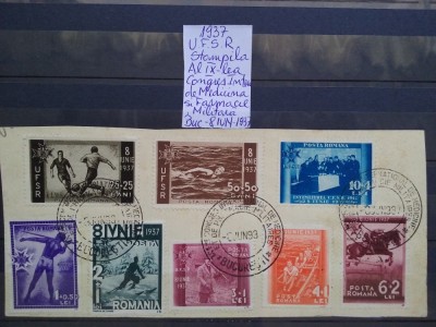 1937-Romania-UFSR st. Al IX Cong.Int.de Med. si Farm. Mil. Buc.-PRIMA ZI-RARA foto