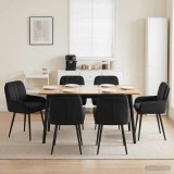 Cumpara ieftin Scaune de dining 6 buc. Catifea Negru 59 x 59,5 x 90 cm