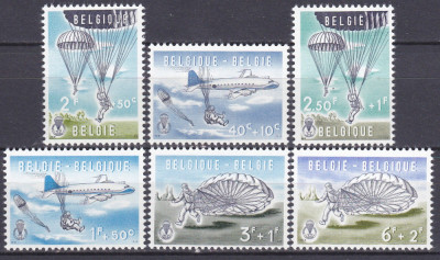 DB1 Aviatie Parasutism 1960 Belgia 6 v. MNH foto