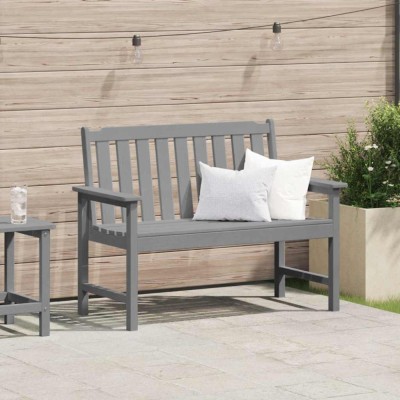vidaXL Bancă de grădină cu pernă Gri deschis 120 x 59 x 88cm HDPE 42006603 foto