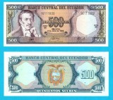 Ecuador (pick 124A) 500 Sucres 1988 UNC serie: GX 16111809