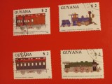 GUYANA, LOCOMOTIVE - SERIE COMPLETĂ ȘTAMPILATĂ