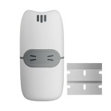Mini Racleta de Curatare, pentru Etichete, Adezivi, din ABS+ Metal, 2 Lame Incluse, Alb/Gri